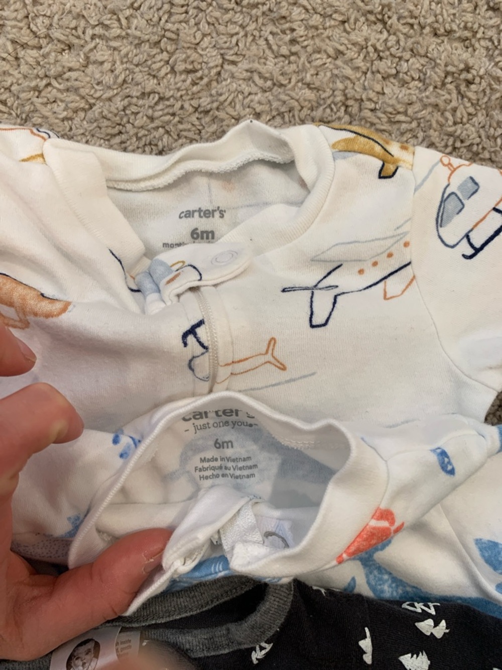 Qty.9 2 way Baby zipper pajamas 3m-6m Bundle - Picture 7 of 8
